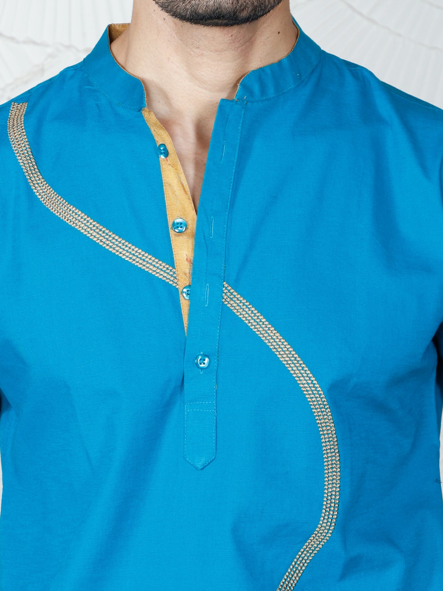 Swirl only Kurta-Turquoise