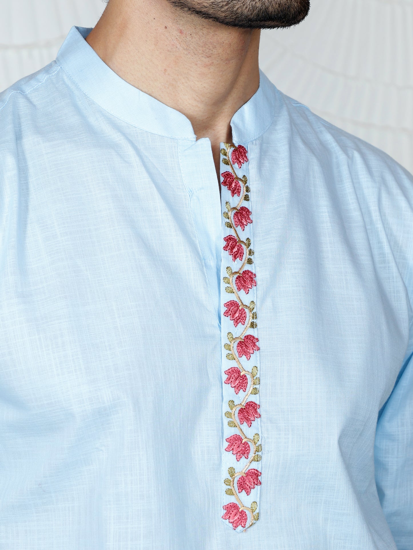 Pichwai Only Kurta-Sky Bloom