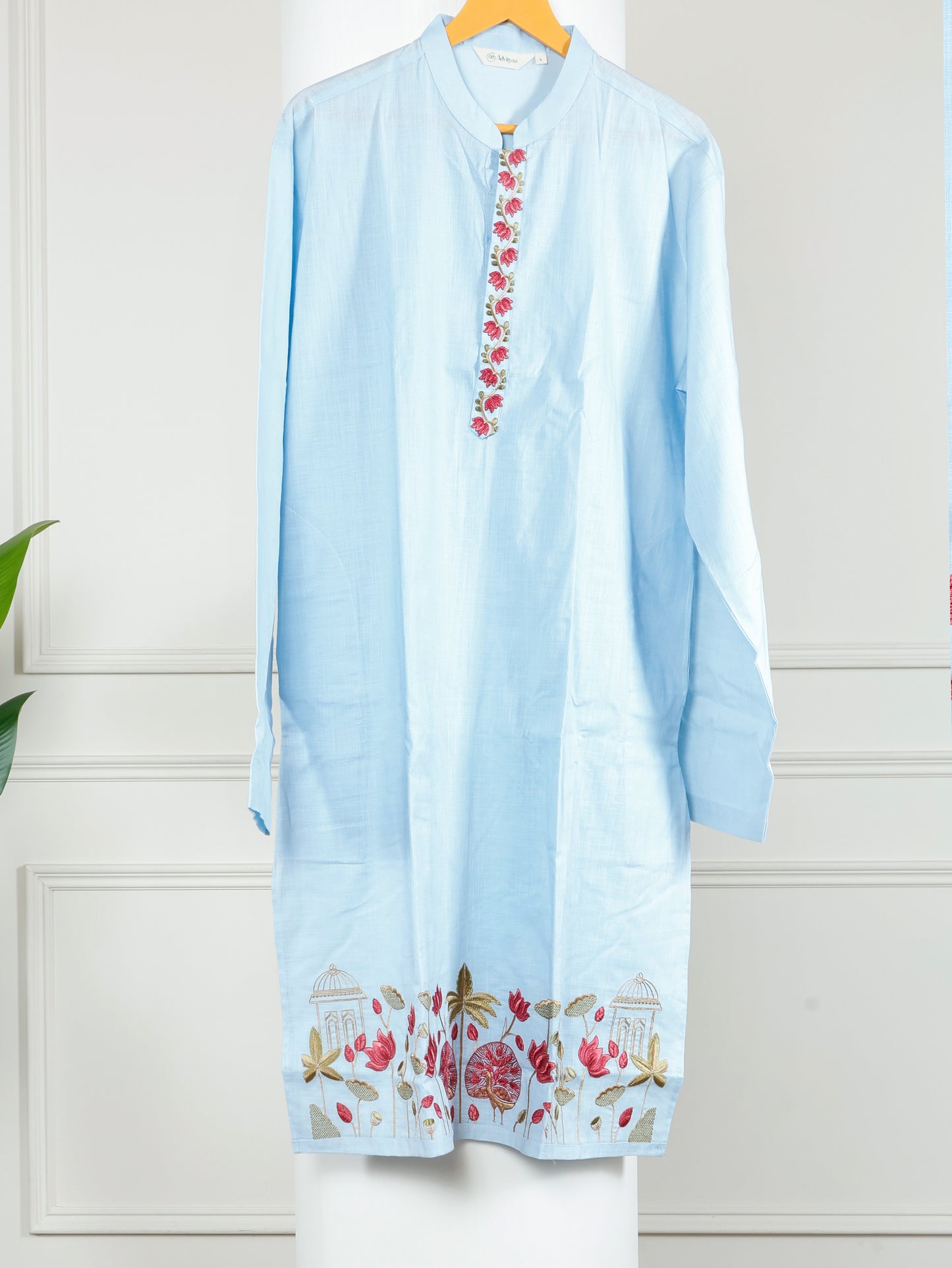 Pichwai Only Kurta-Sky Bloom