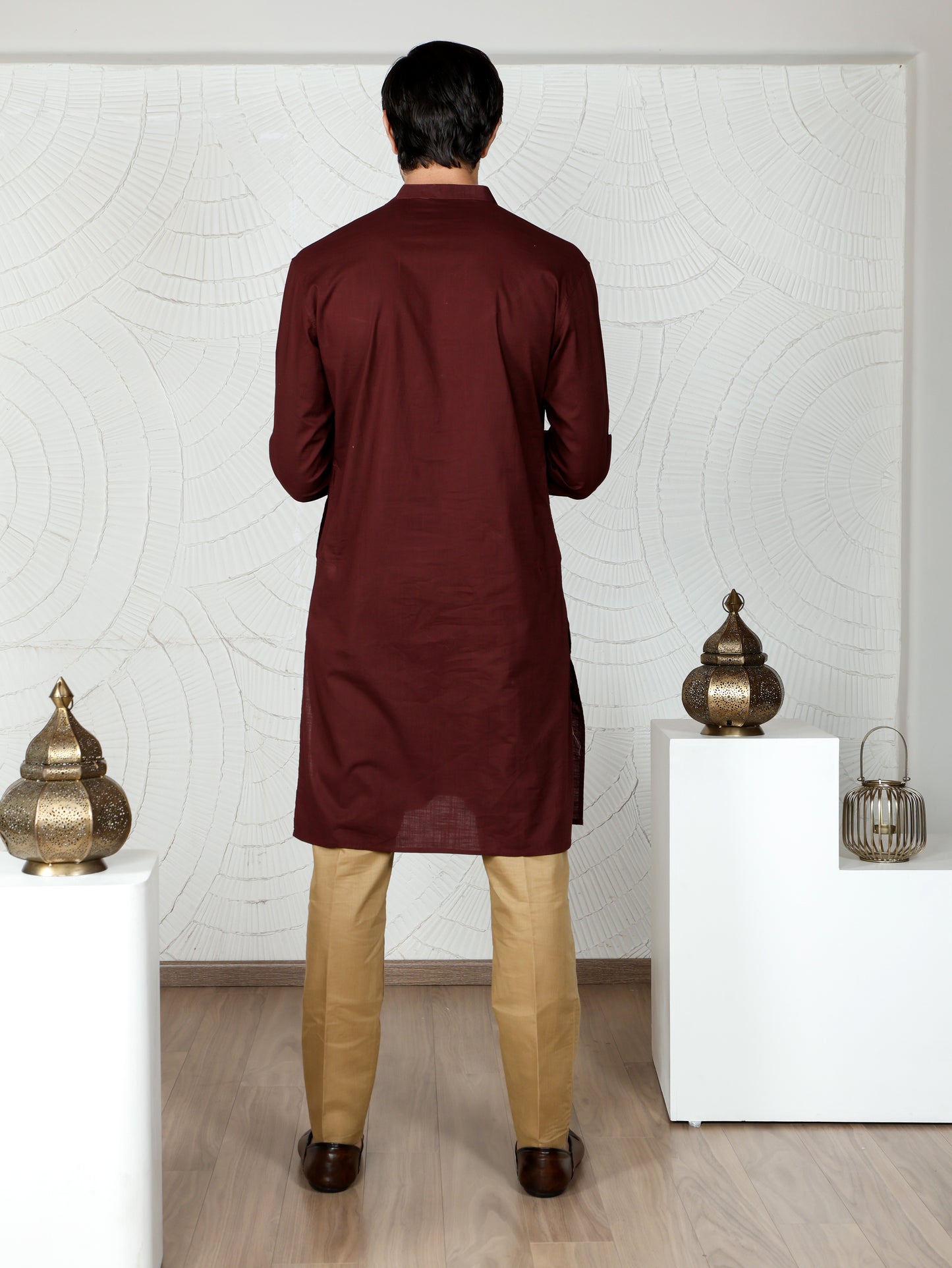 Illusion only Kurta-Regal Maroon