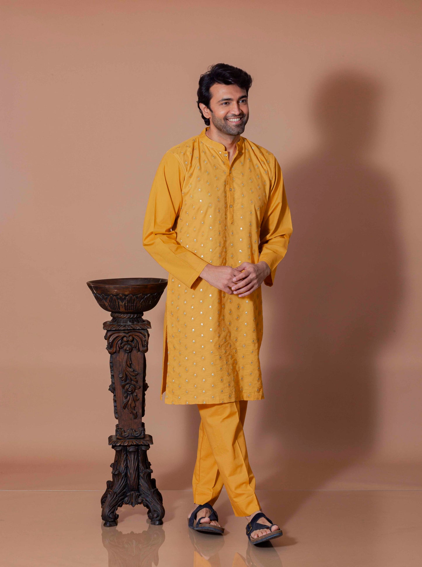 Sunshine Royal Foil Kurta and Pant Set