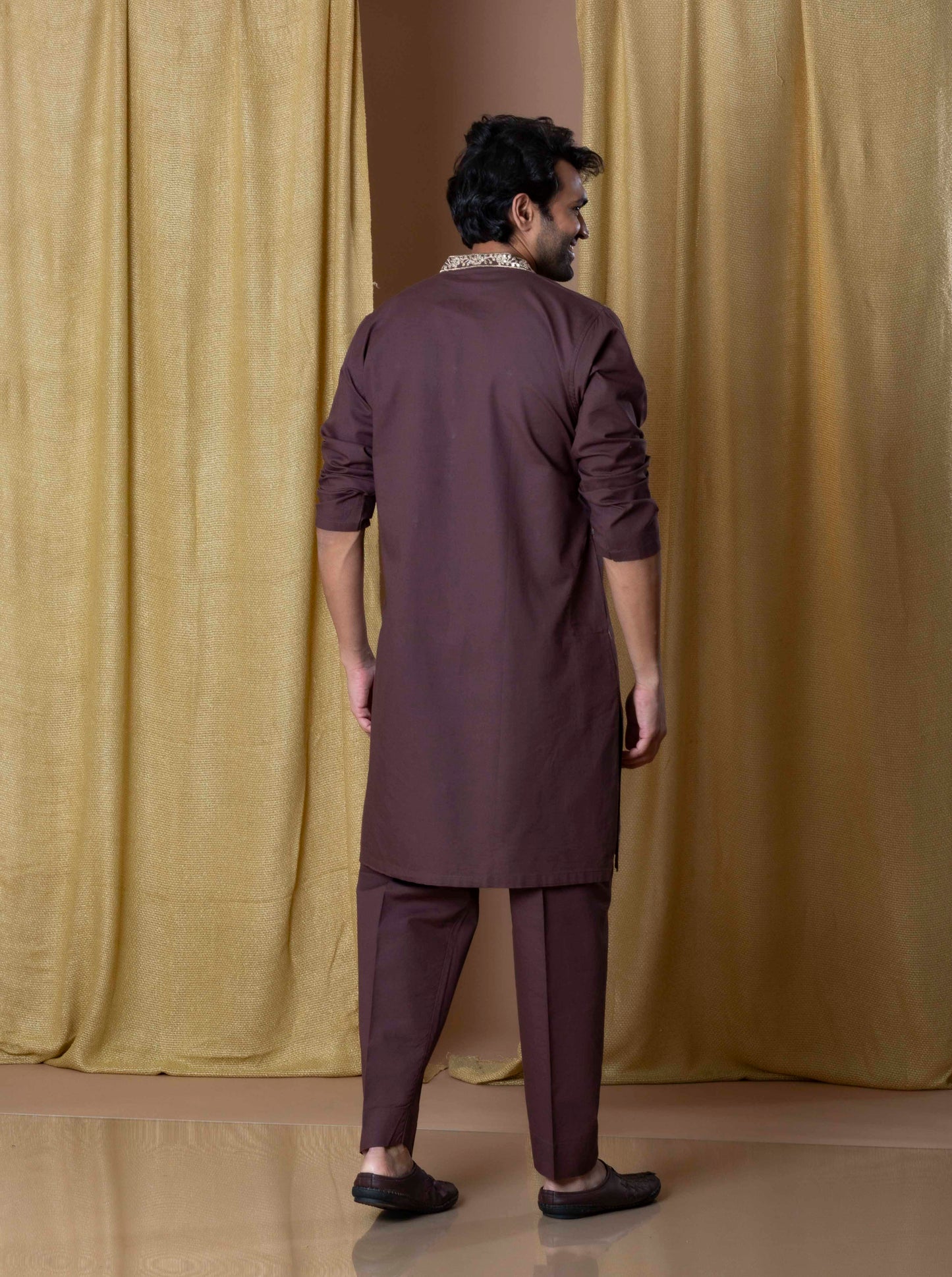 Walnut Refined Majesty Kurta(Only Kurta)