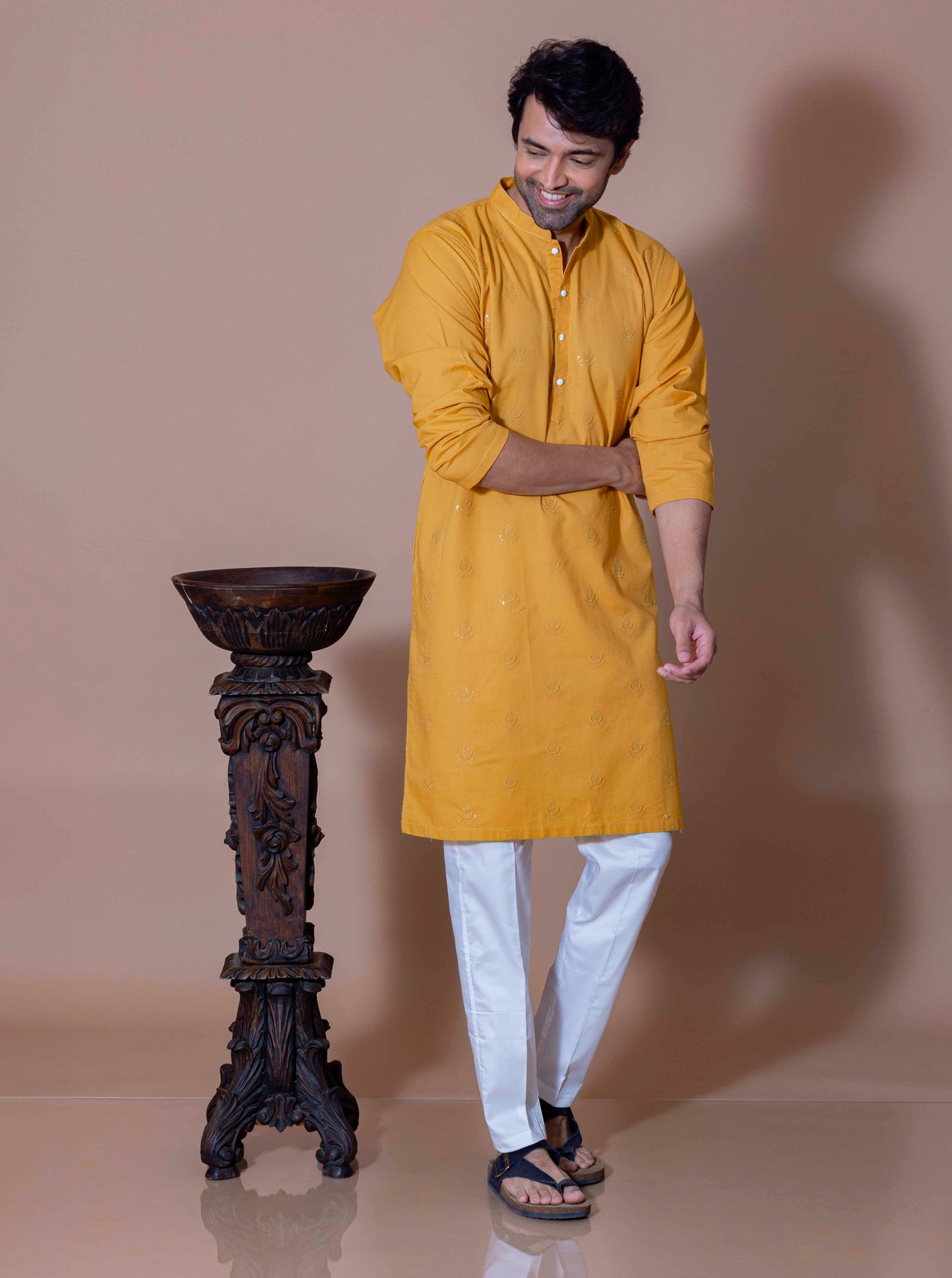 Sunshine Aqua Sequence Kurta and Pant Set