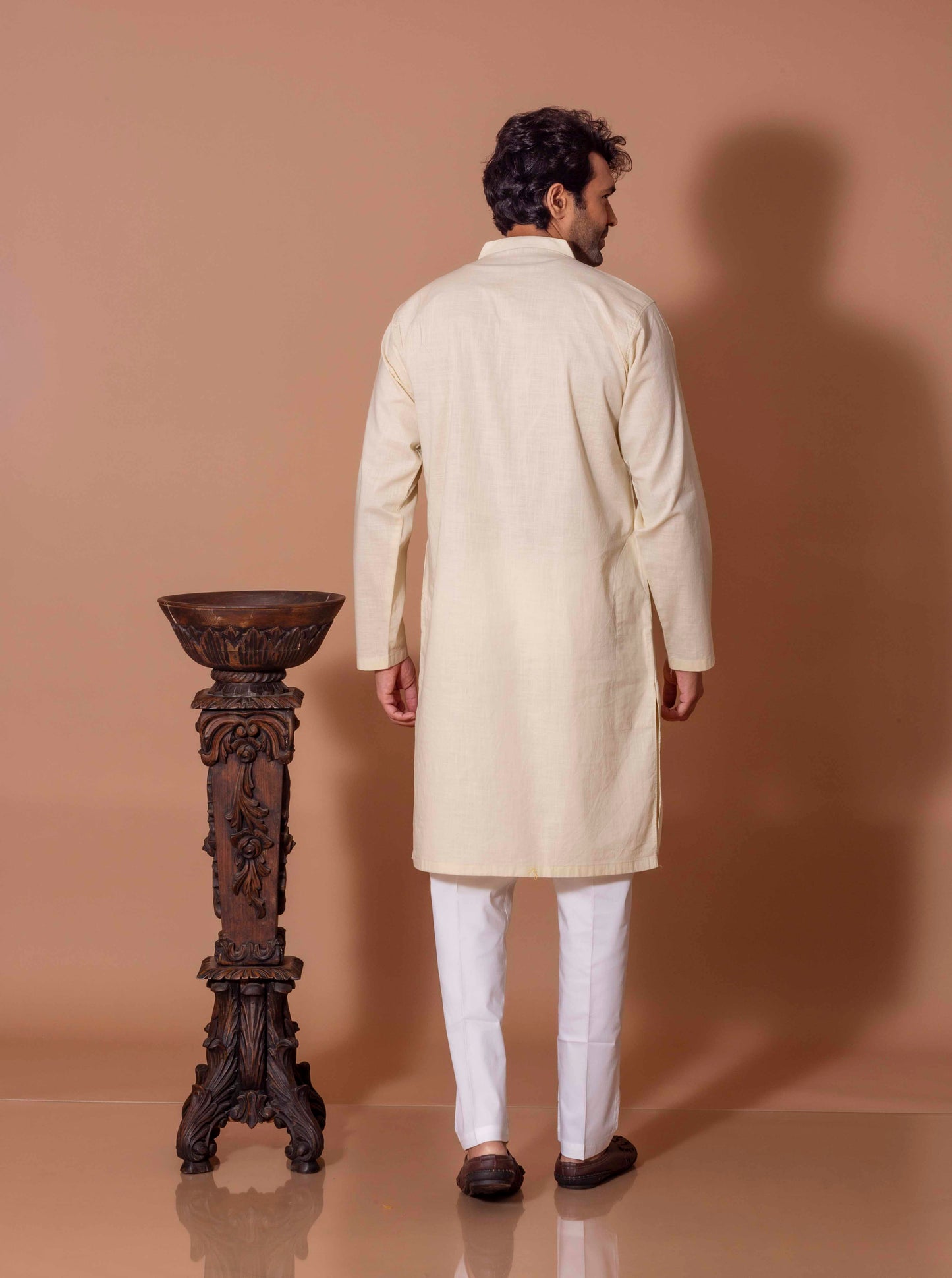 Beige Aqua Sequence Kurta(Only Kurta)