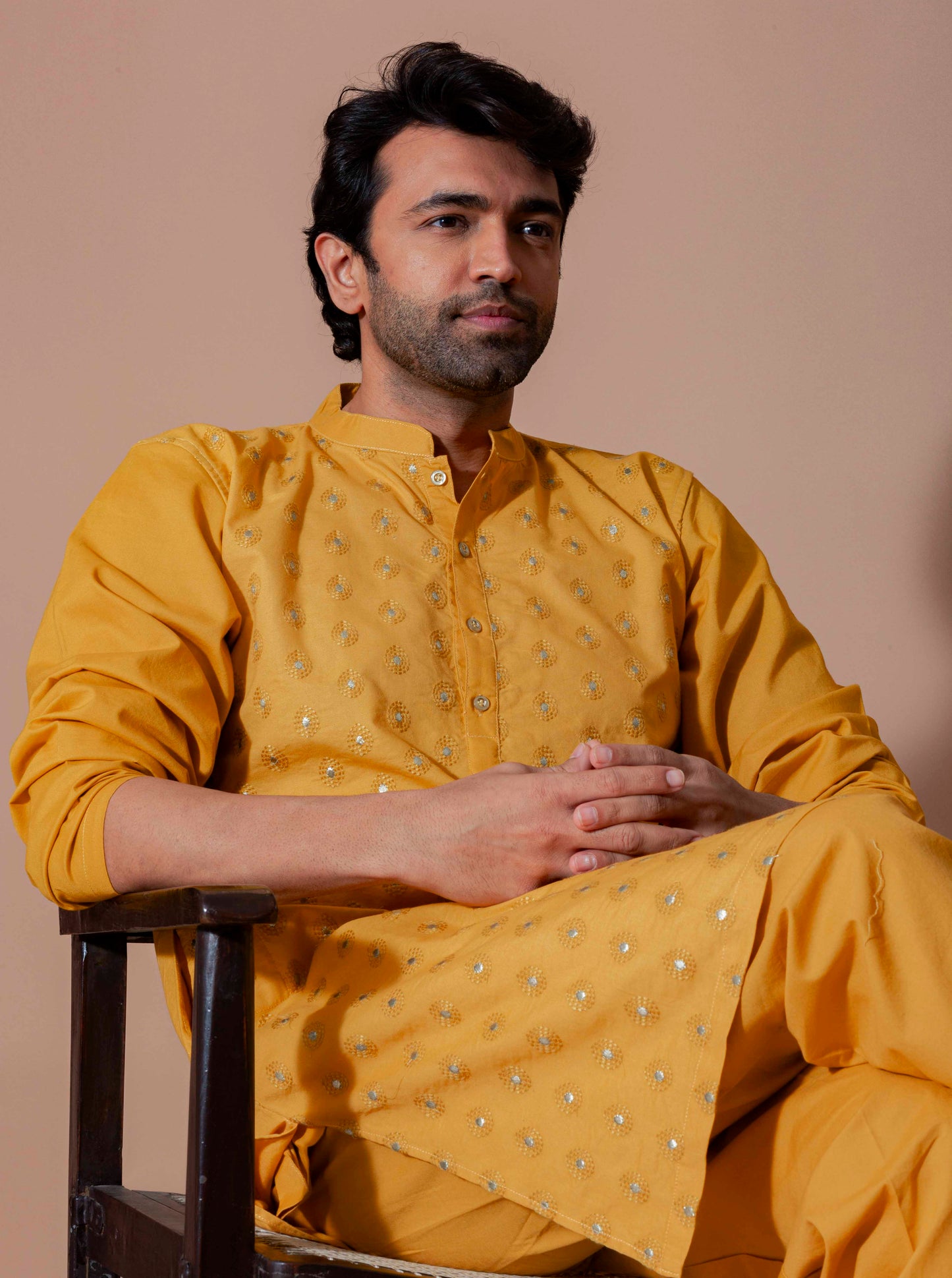 Sunshine Royal Foil Kurta and Pant Set