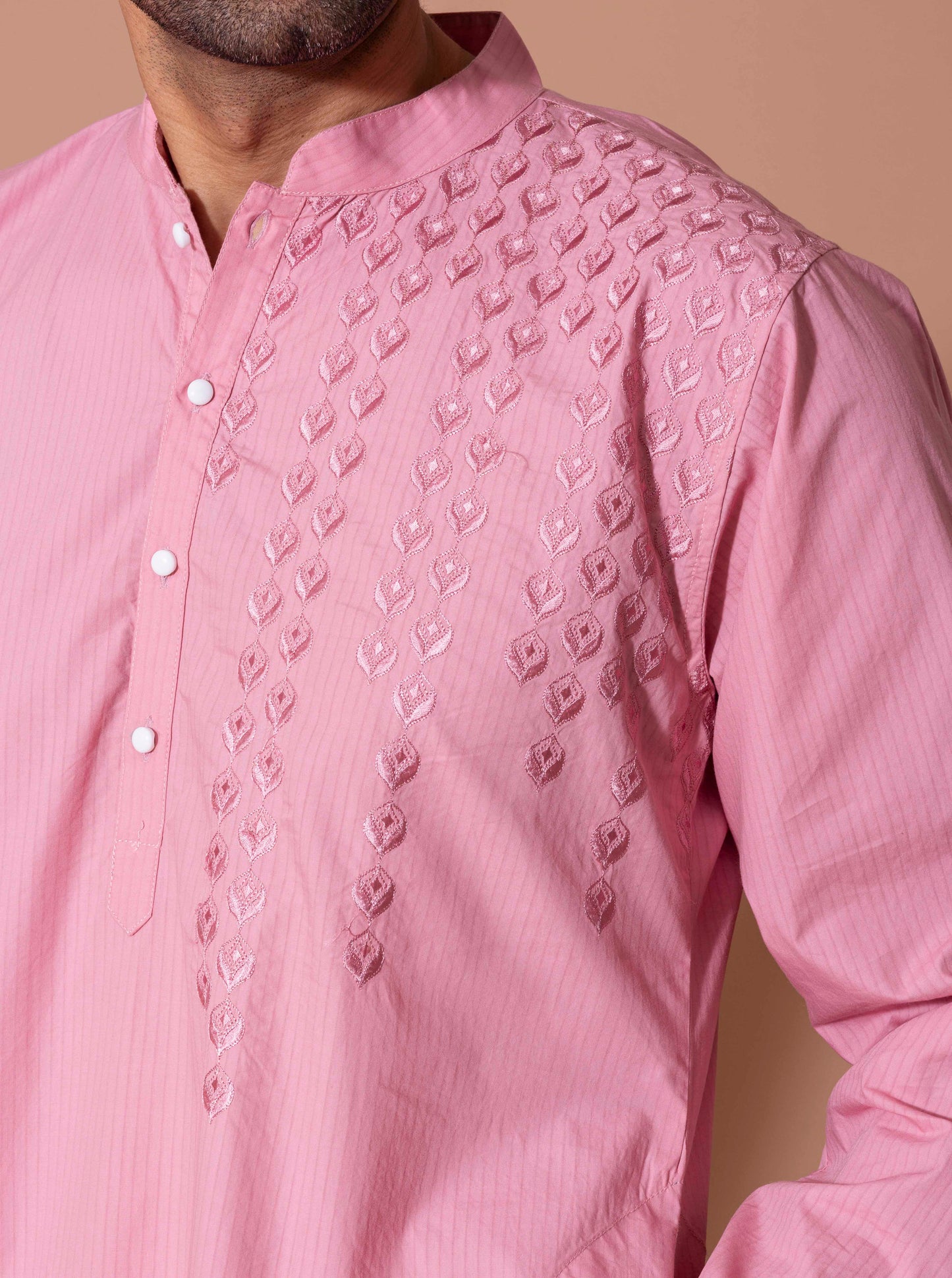 Pink One Sided Serenity(Only Kurta)