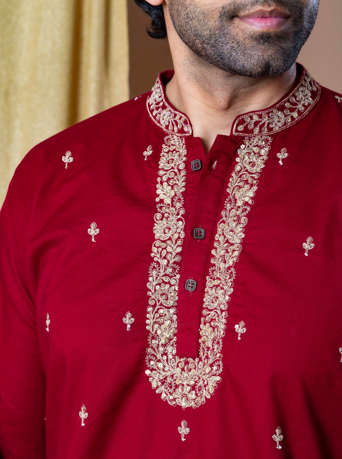 Burgundy Refined Majesty Kurta and Pant Set