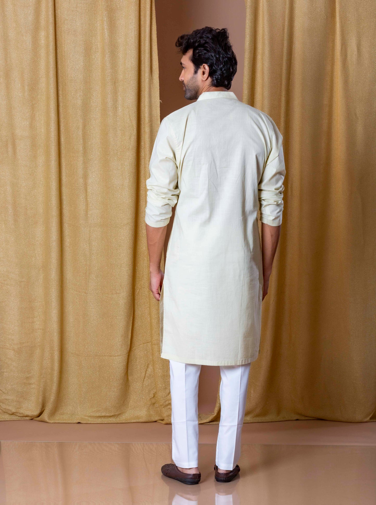 Beige One Sided Charm( Only Kurta)