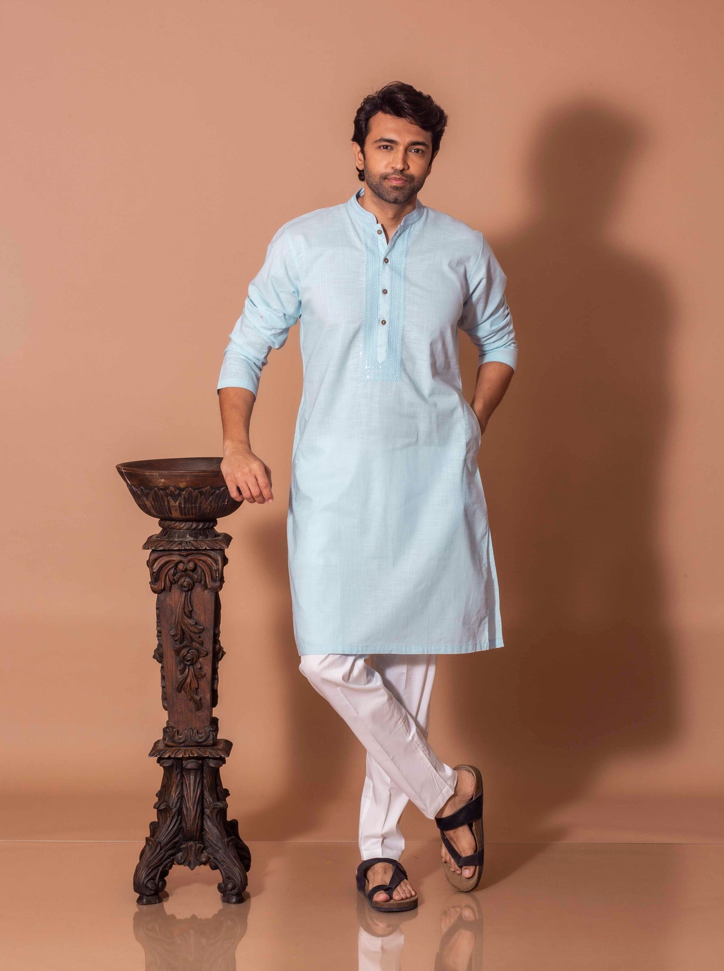 Powder Blue Radiant Kurta(Only Kurta)