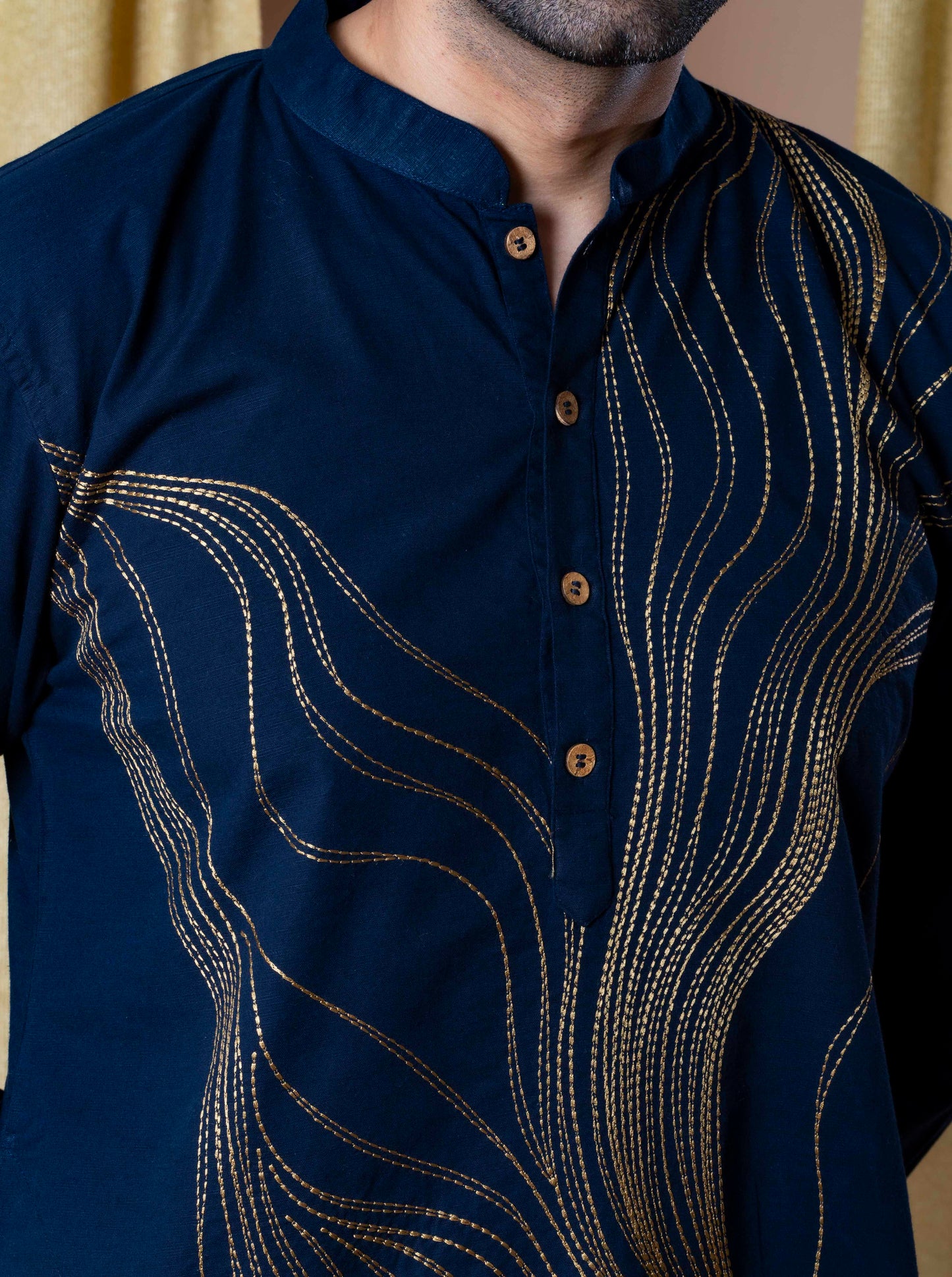 Navy Blue Timeless Abstract Kurt and Pant set