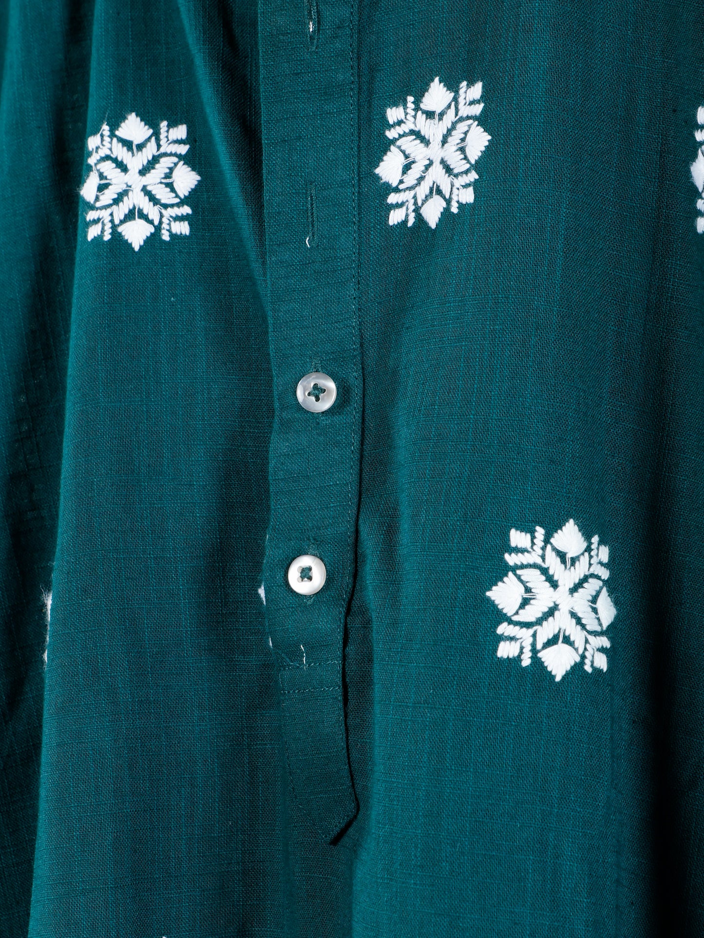 Chikankari Only Kurta-Deep Emerald Green