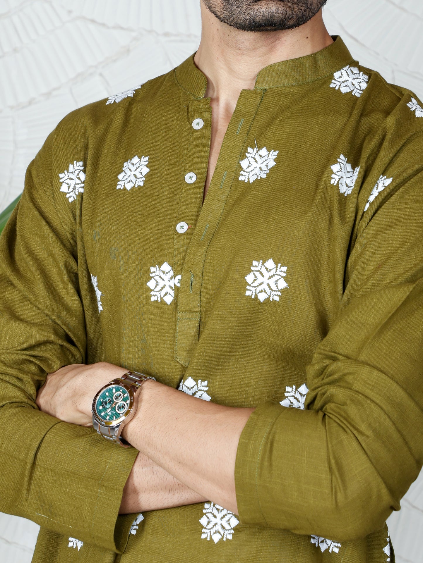 Chikankari Only Kurta-Mehendi