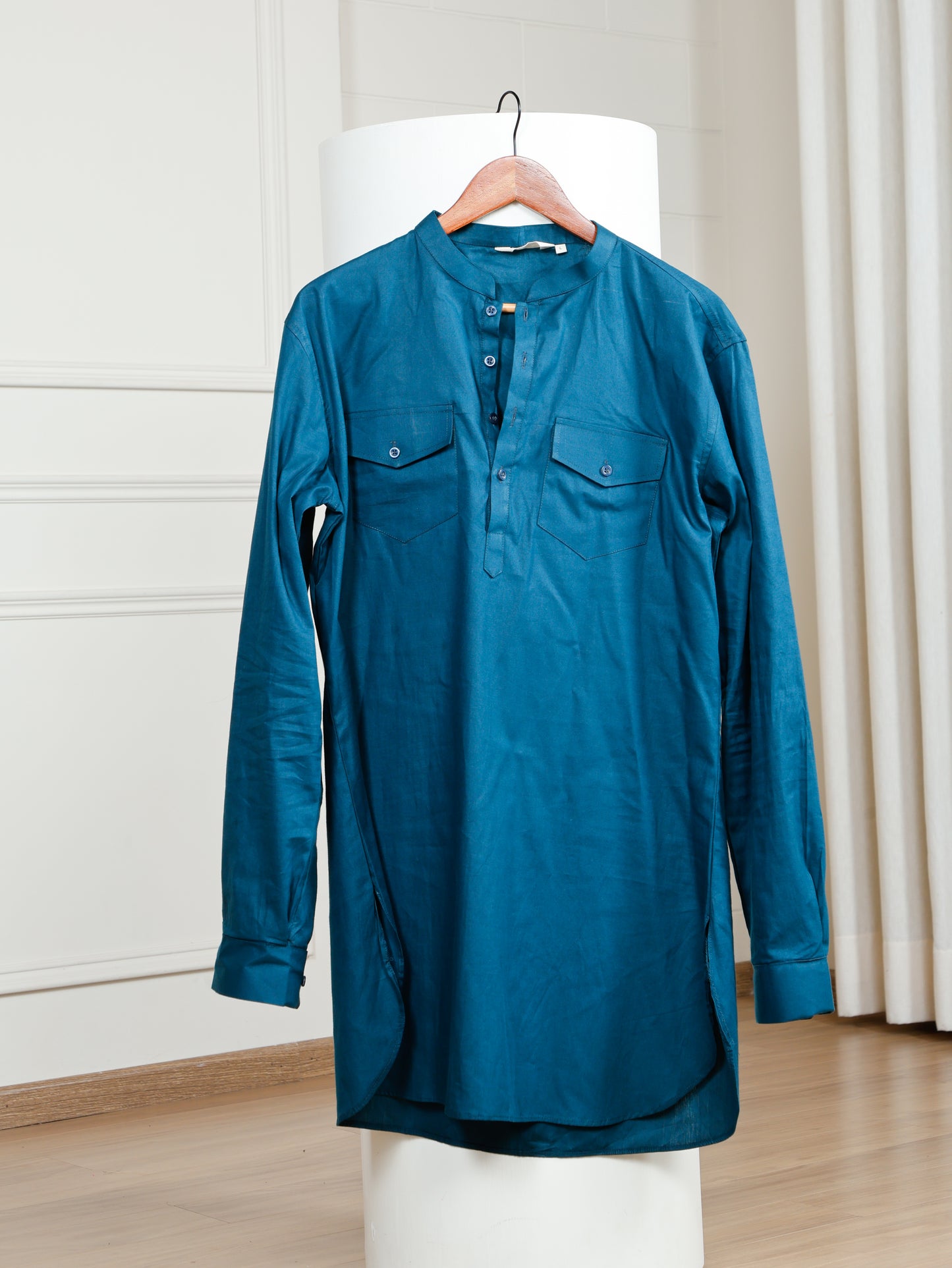 Teal Blue Cord Set with flared pants