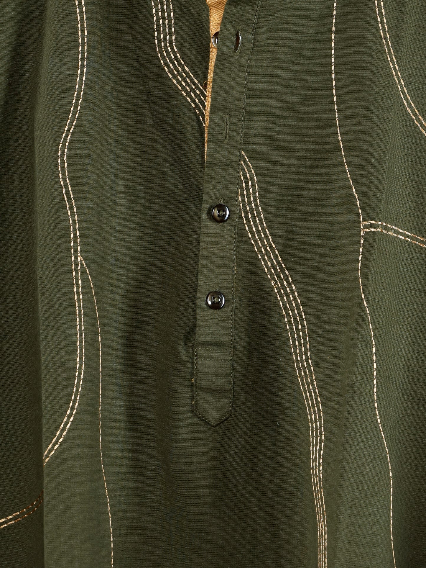 Thread weave Kurta and Pant Set-Olive