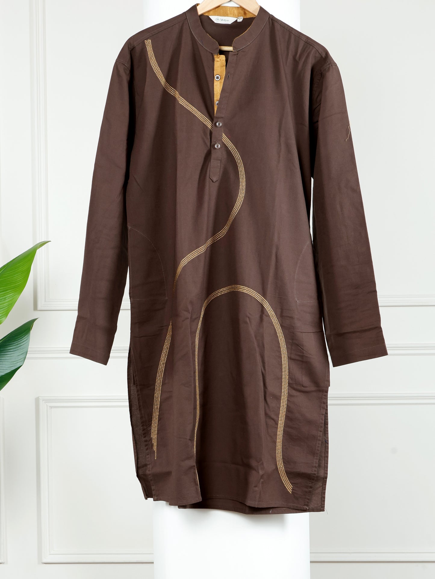 Swirl only Kurta set-Walnut