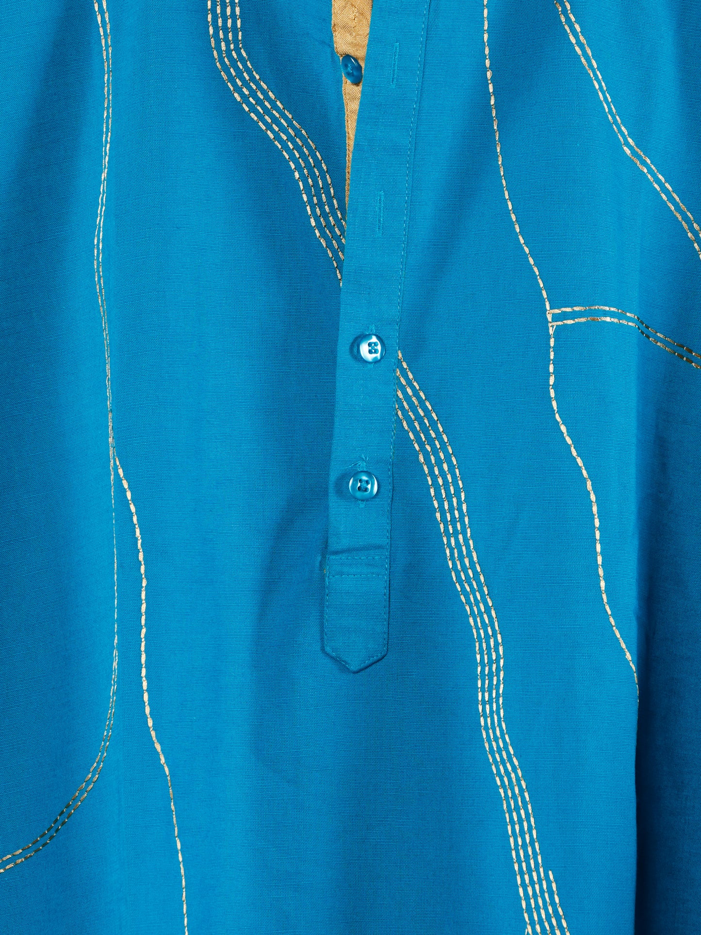 Thread weave Only Kurta-Turquoise