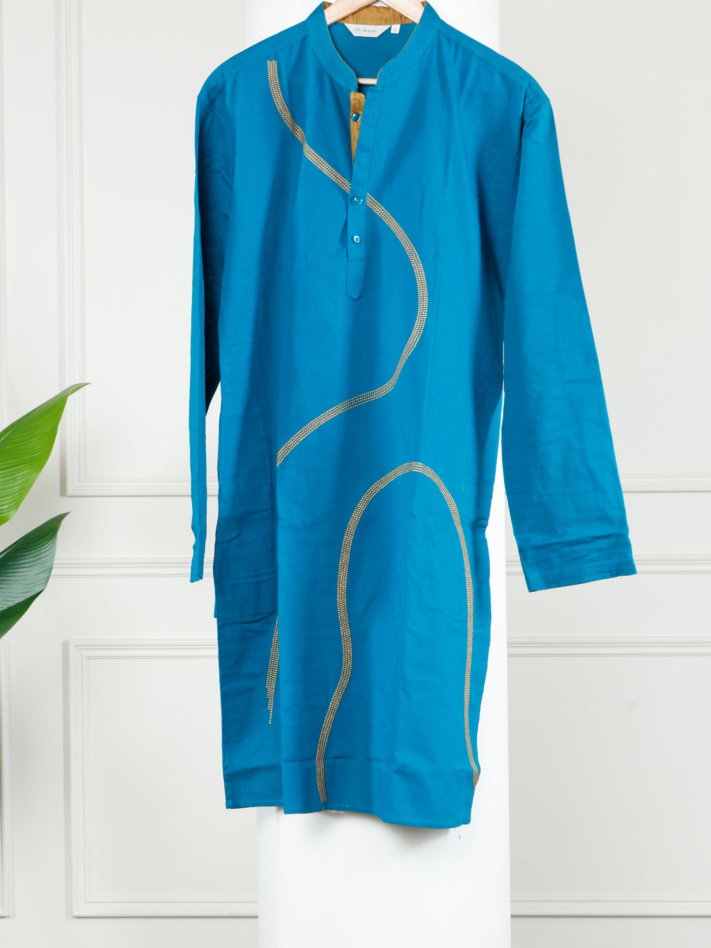 Swirl Kurta and Pant set-Turquoise