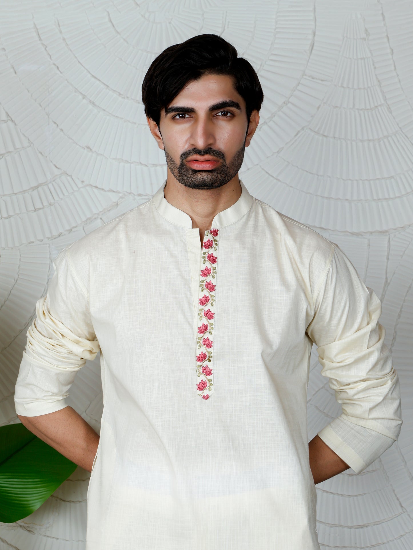 Pichwai Kurta and Pant Set-Beige