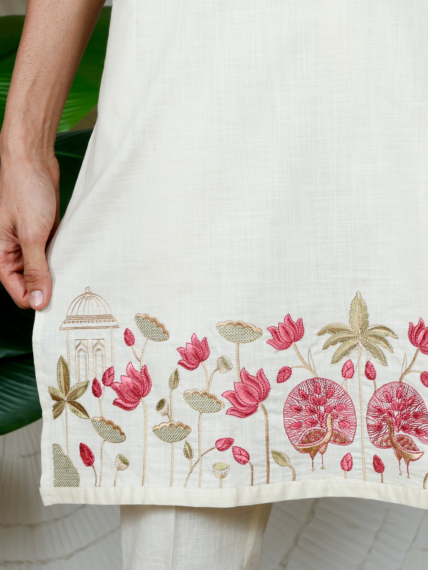 Pichwai Kurta and Pant Set-Beige