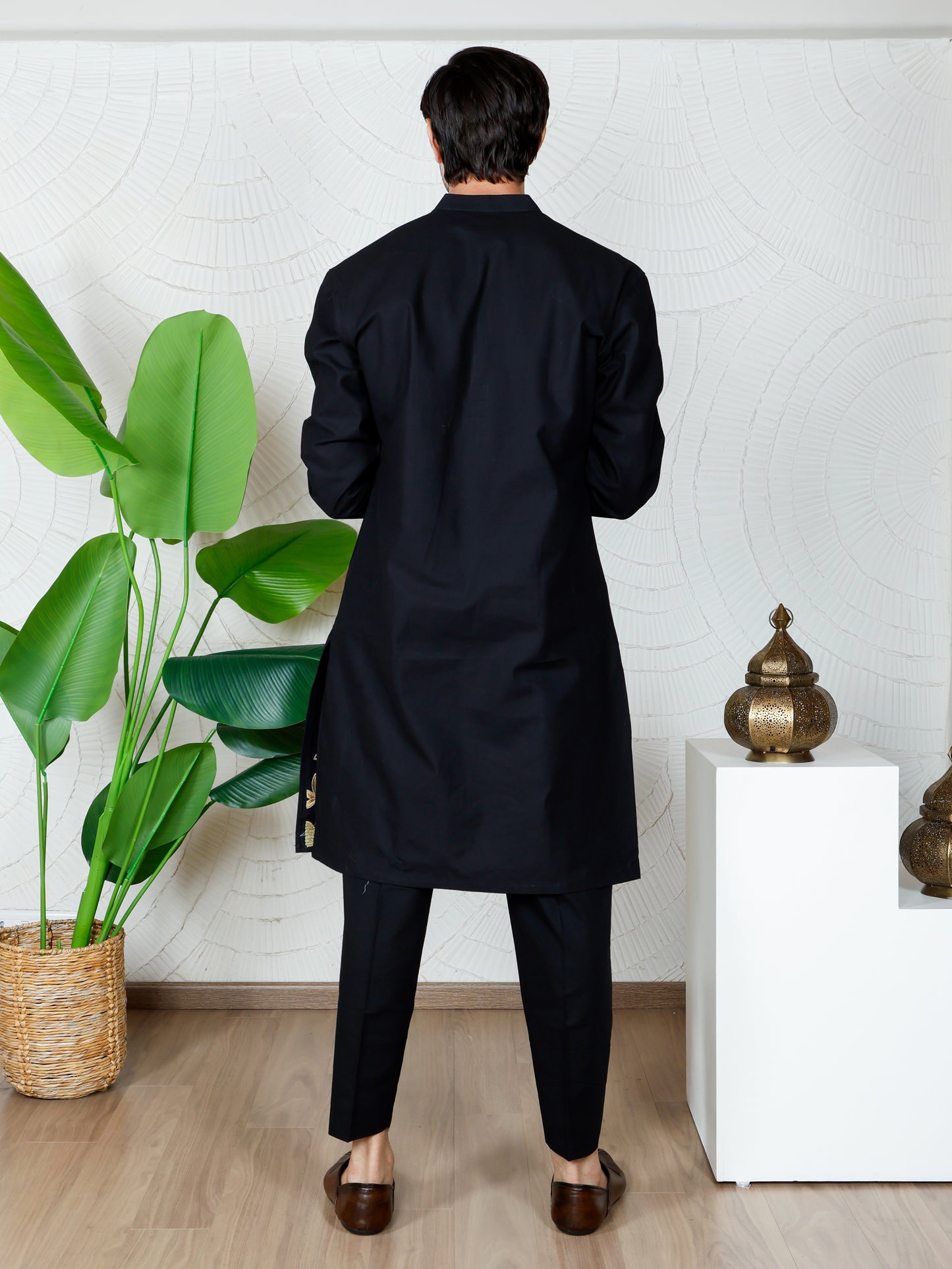 Pichwai Kurta and Pant Set-Black