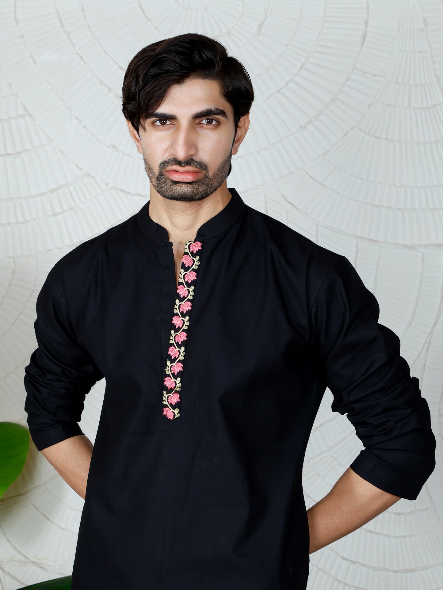 Pichwai Kurta and Pant Set-Black