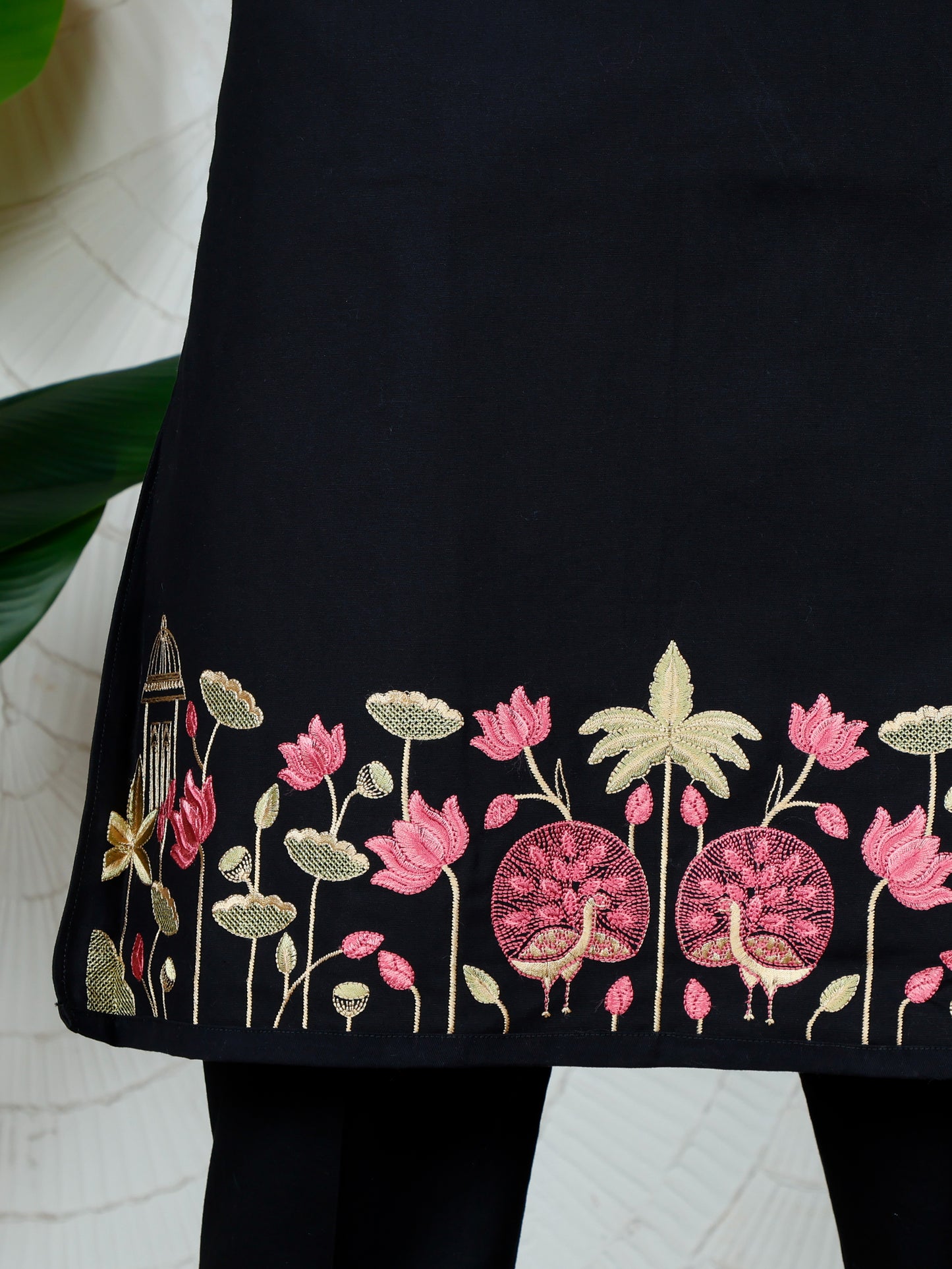 Pichwai Kurta and Pant Set-Black