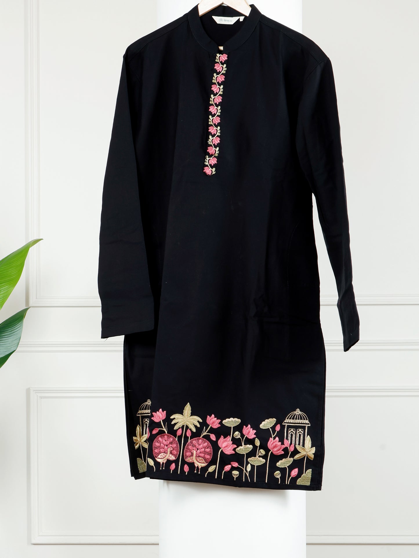 Pichwai Kurta and Pant Set-Black