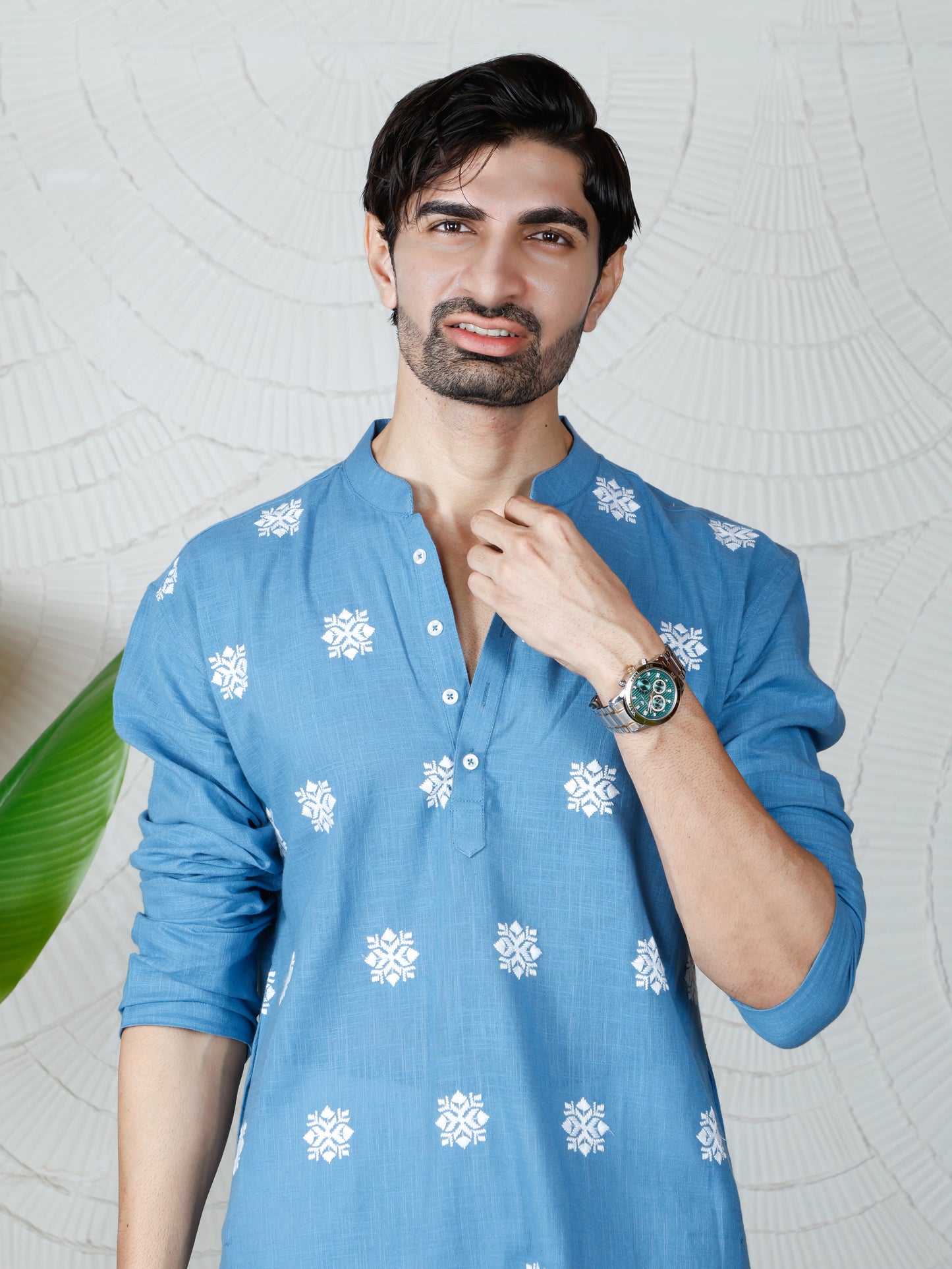Chikankari Only Kurta-Blue