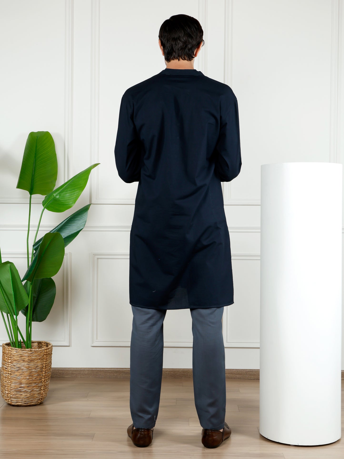 Illusion only Kurta-Midnight Blue