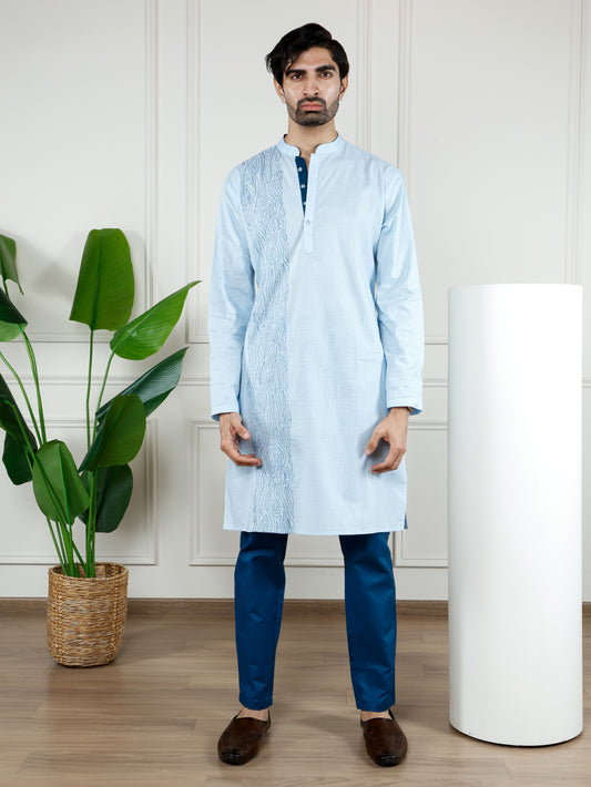 Waves Kurta and pant Set-Light Blue