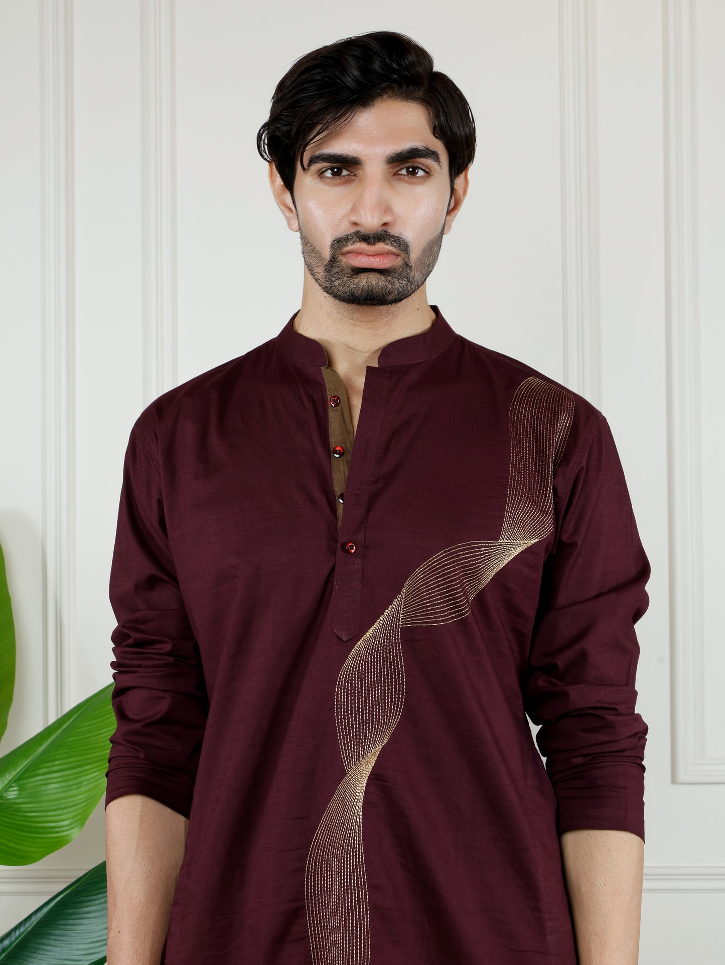 Illusion only Kurta-Regal Maroon