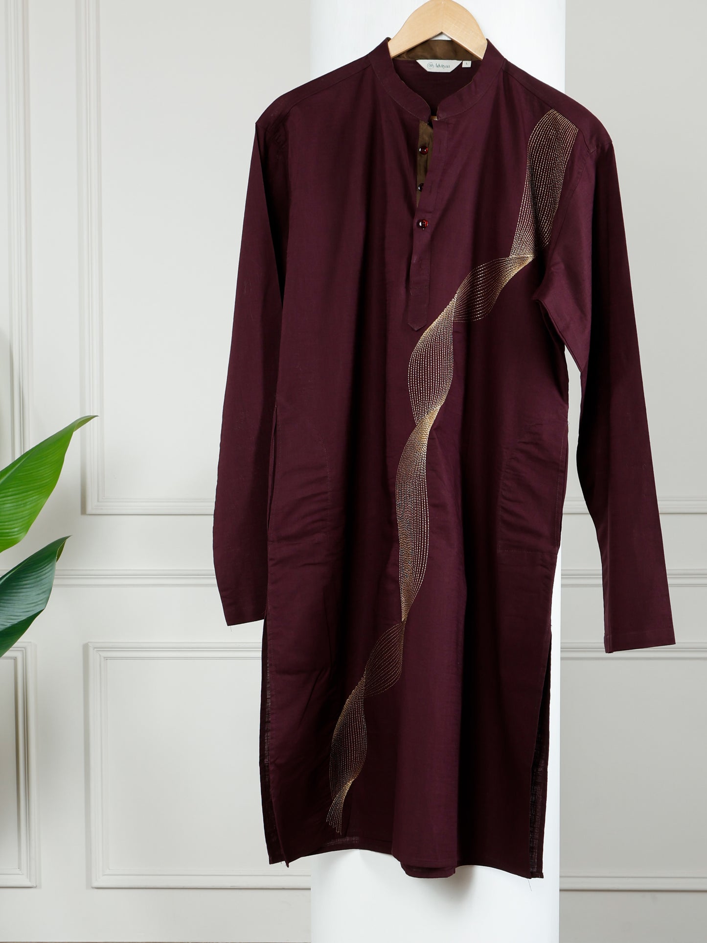 Illusion only Kurta-Regal Maroon