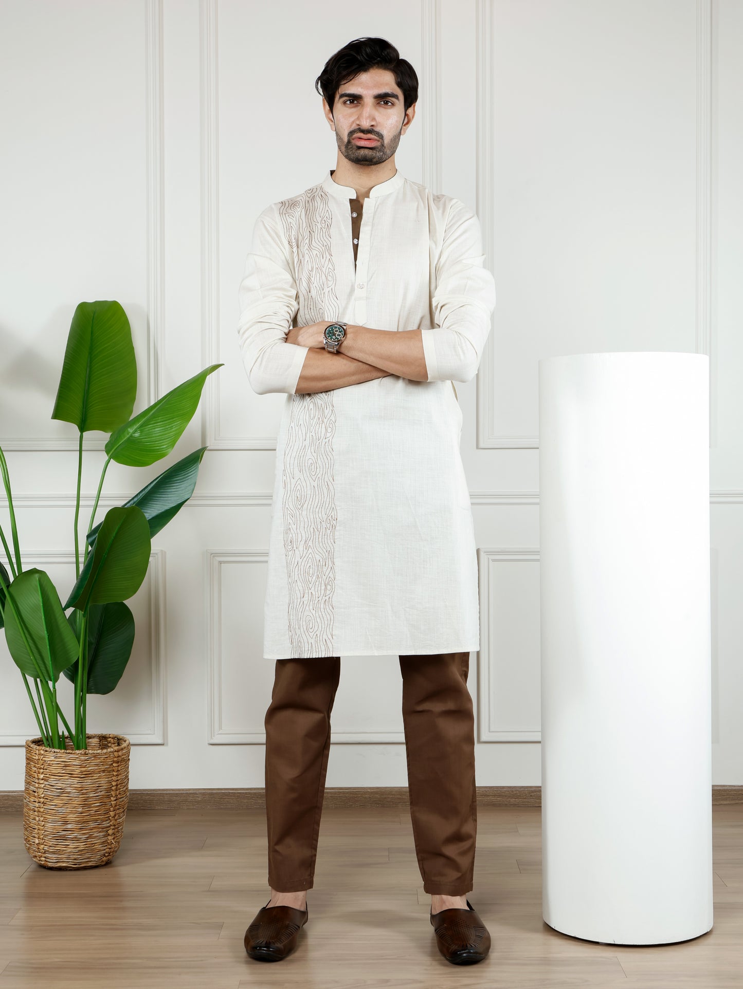 Ivory Waves Kurta and Pant Set