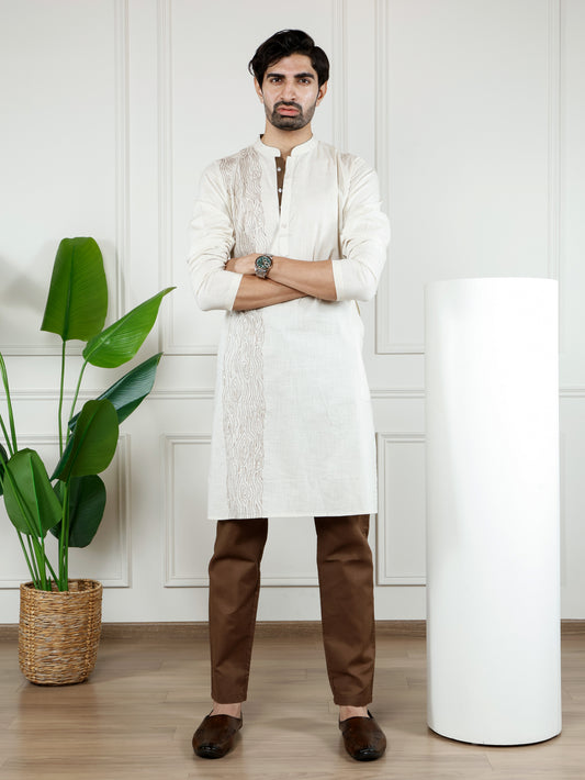 Ivory Waves Kurta and Pant Set