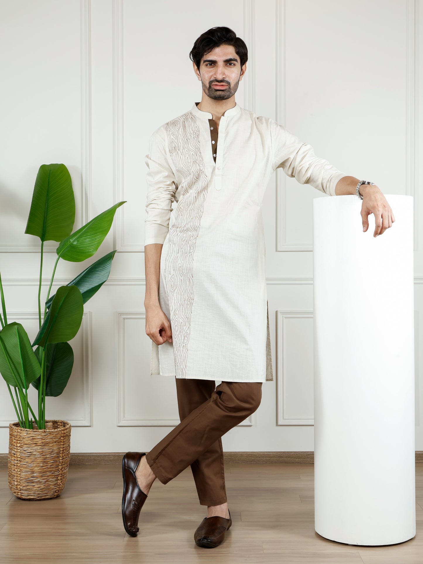 Ivory Waves Kurta and Pant Set