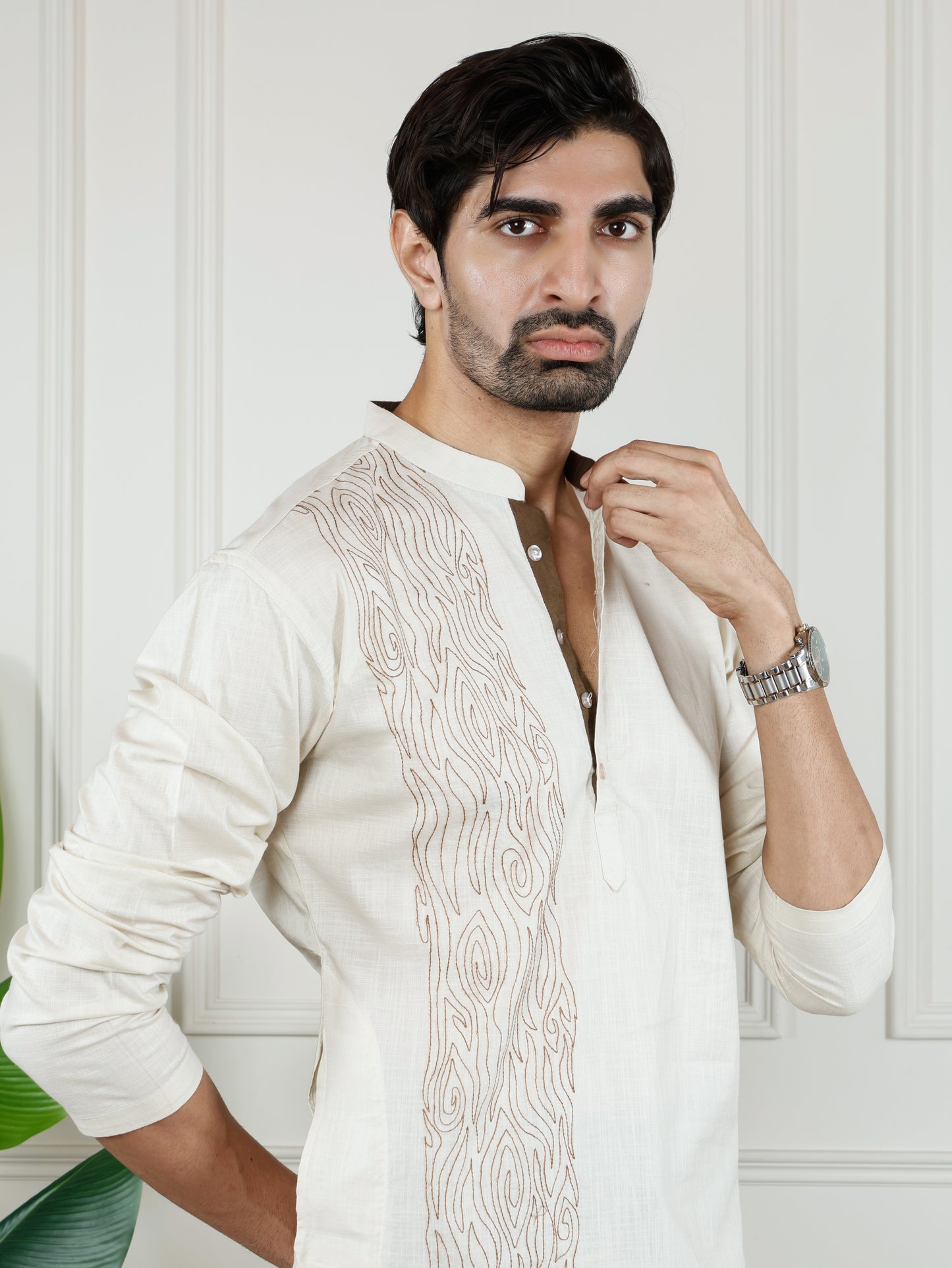 Ivory Waves Kurta and Pant Set