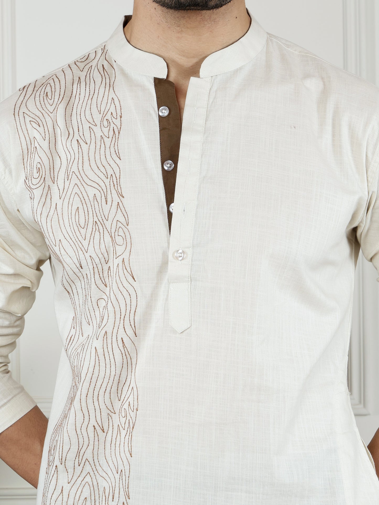 Ivory Waves Kurta and Pant Set