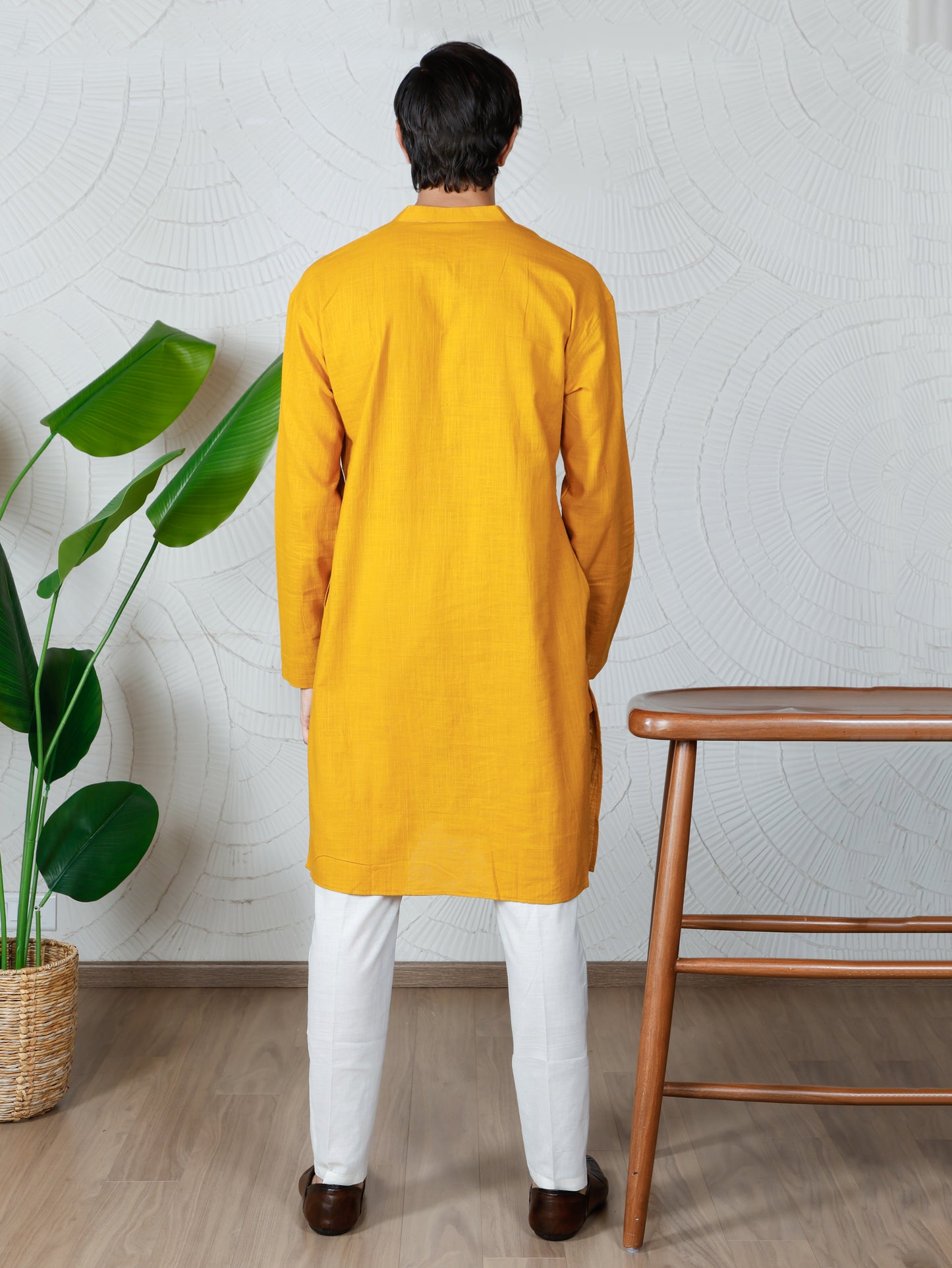 Chikankari Kurta and Pant Set-Sunshine Yellow