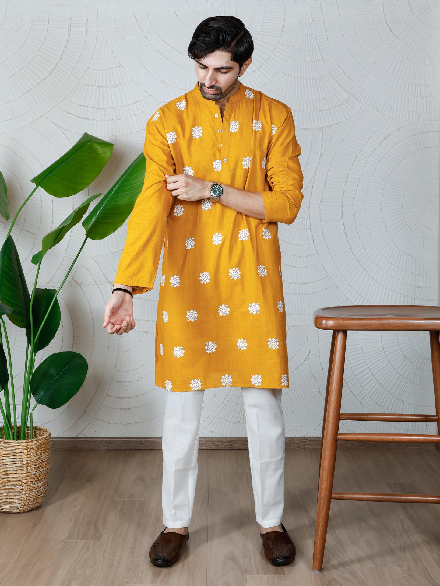 Chikankari Only Kurta-Sunshine Yellow