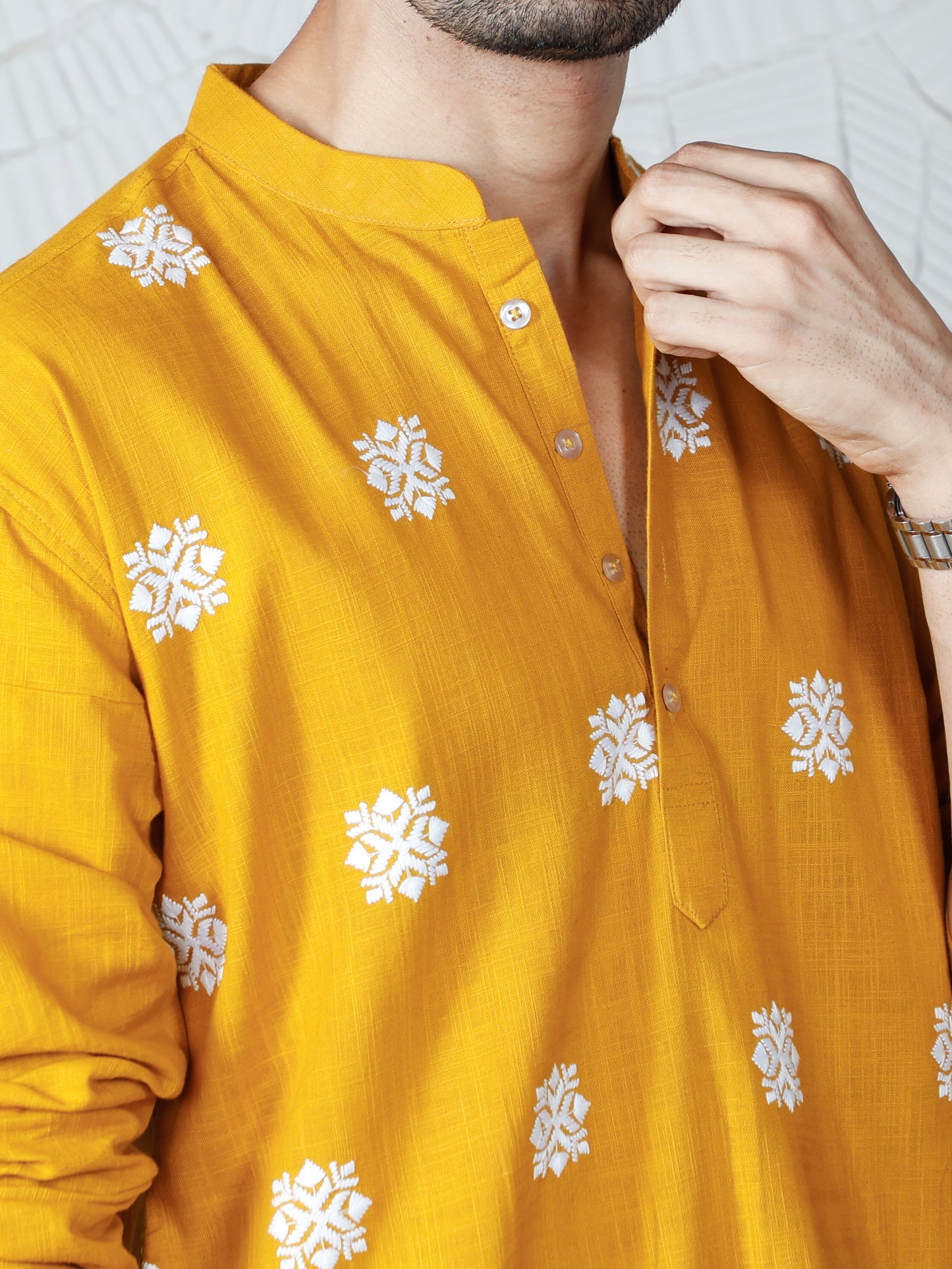 Chikankari Only Kurta-Sunshine Yellow