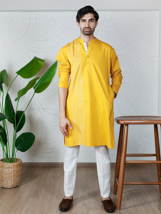Waves Only Kurta-Sunshine