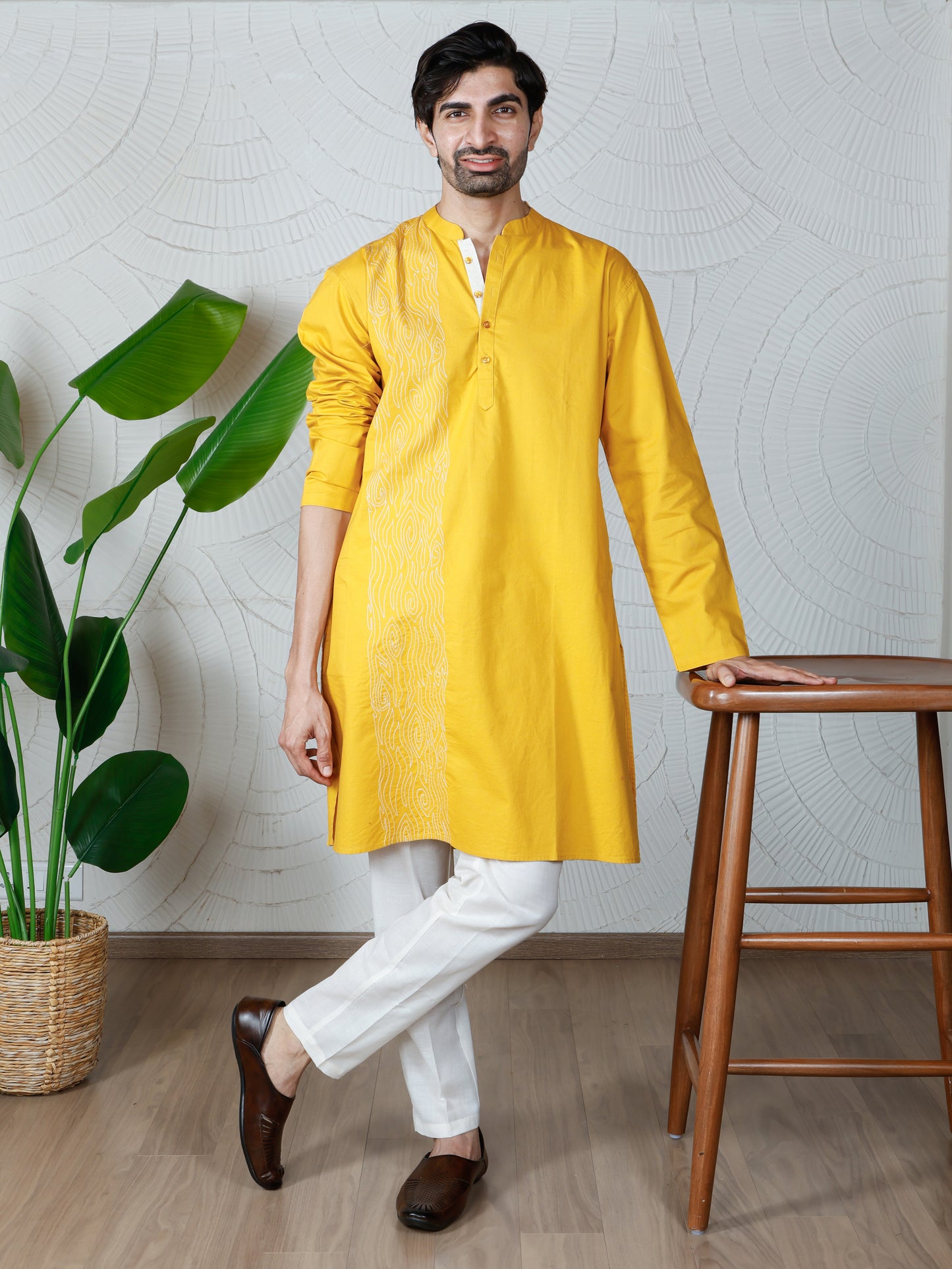 Waves Only Kurta-Sunshine