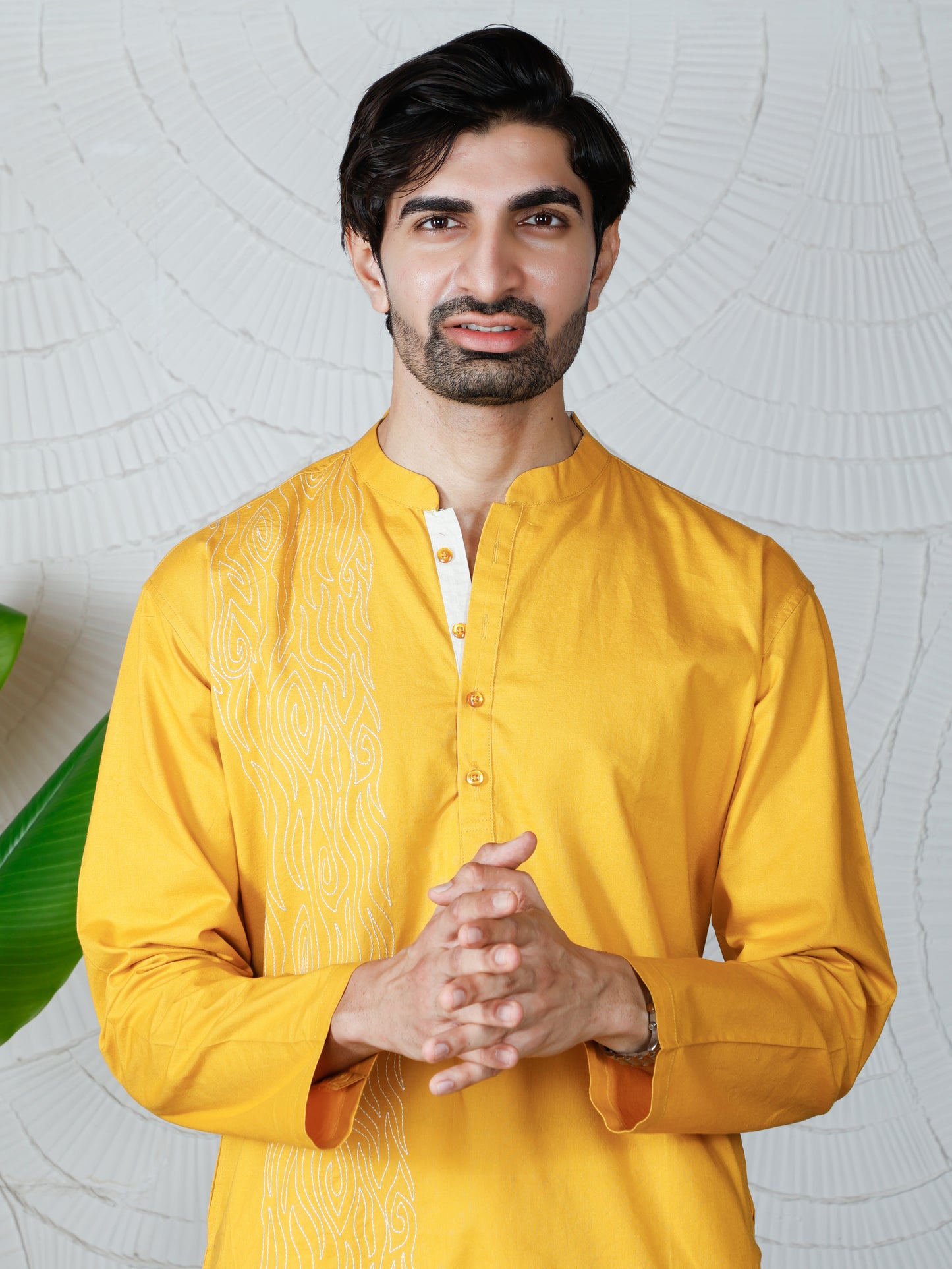 Waves Kurta and Pant Set-Sunshine