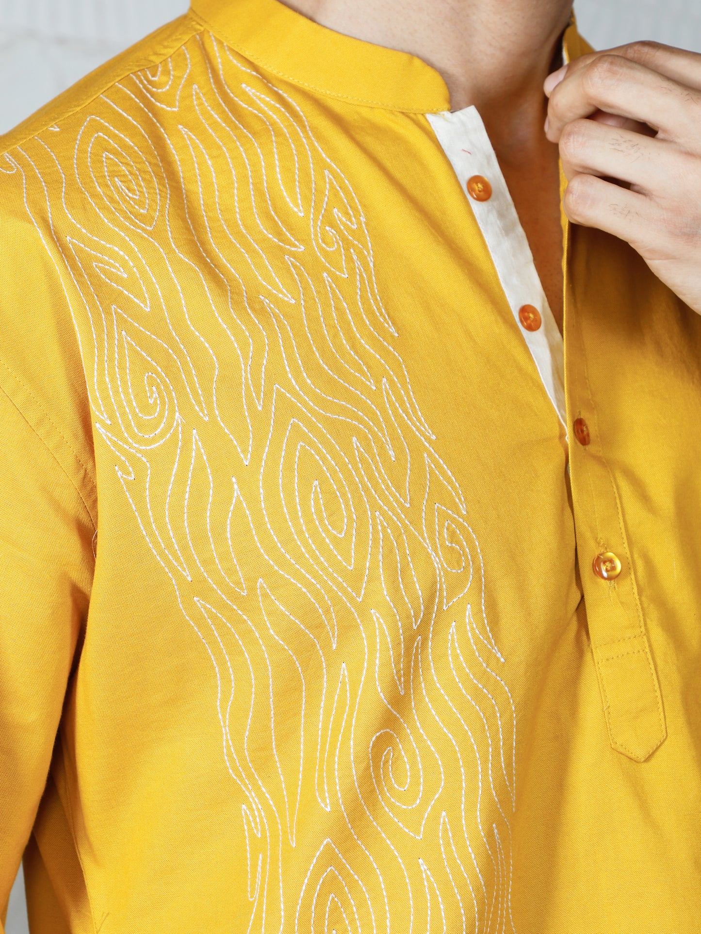 Waves Only Kurta-Sunshine