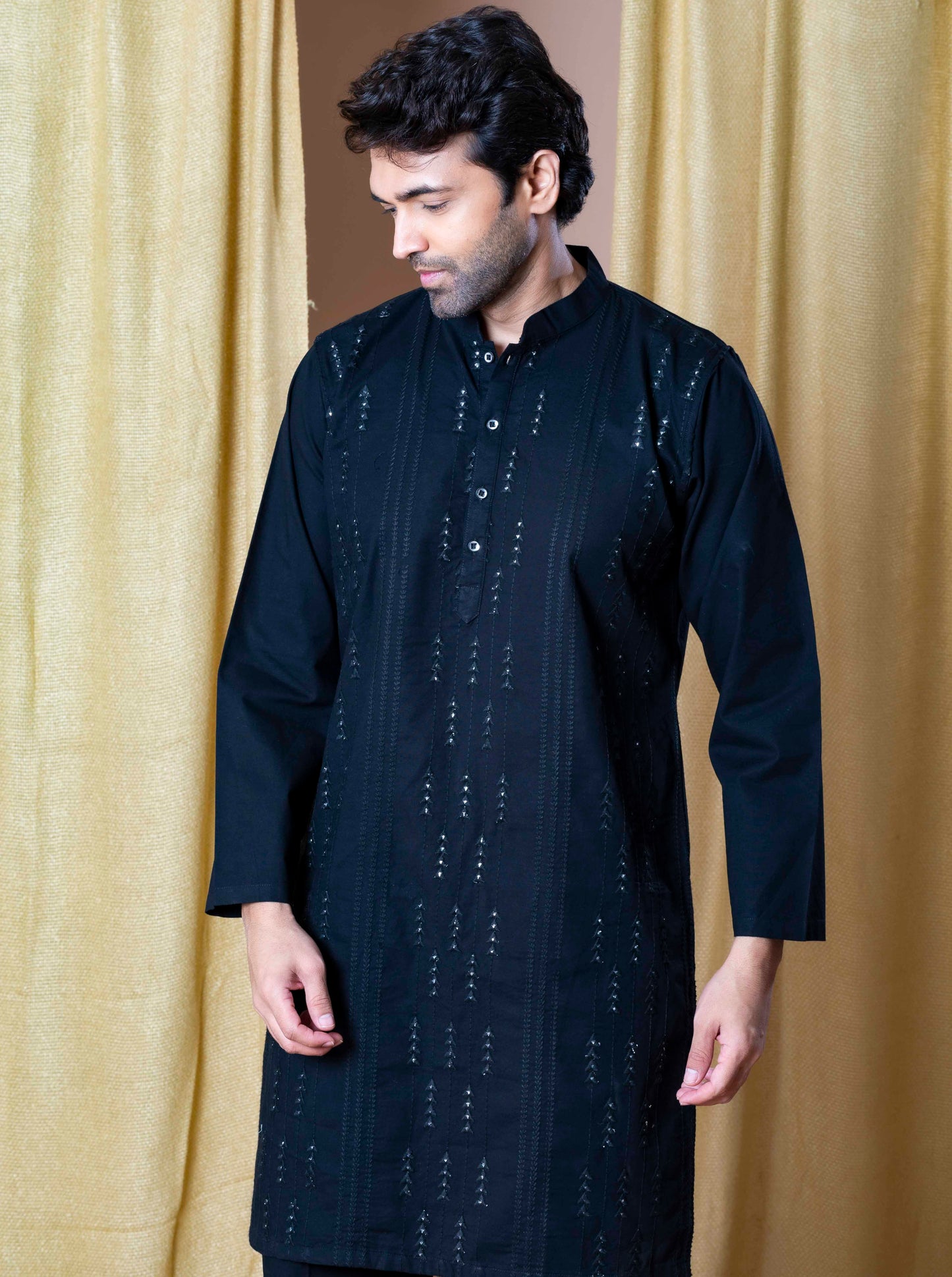 Black Regal Mirror Kurta and pant set