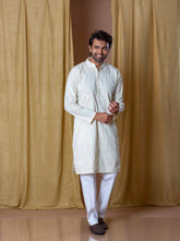 Beige Timeless Butta Craft Kurta and Pant Set