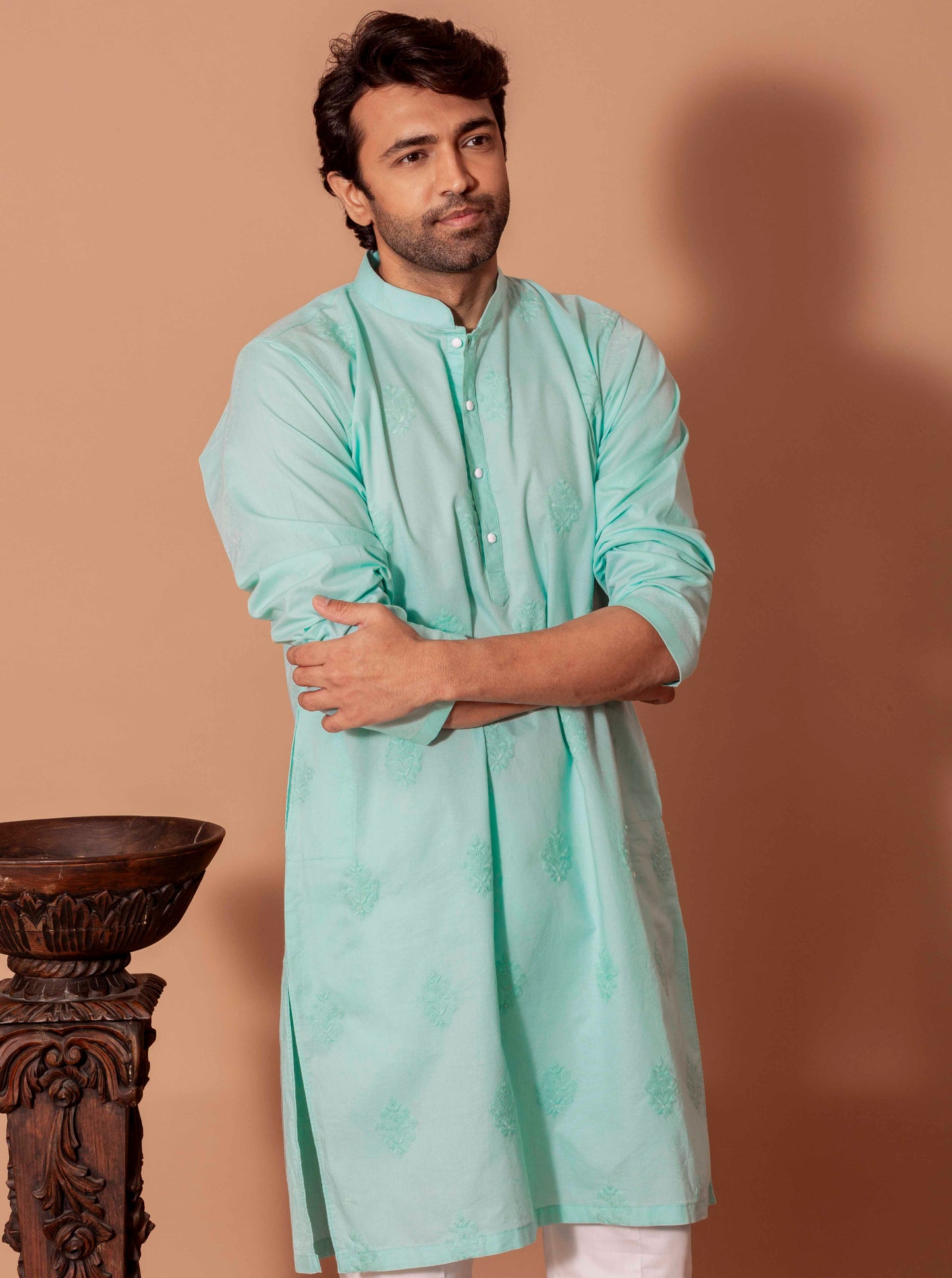 Blue Timeless Butta Craft(Only Kurta)