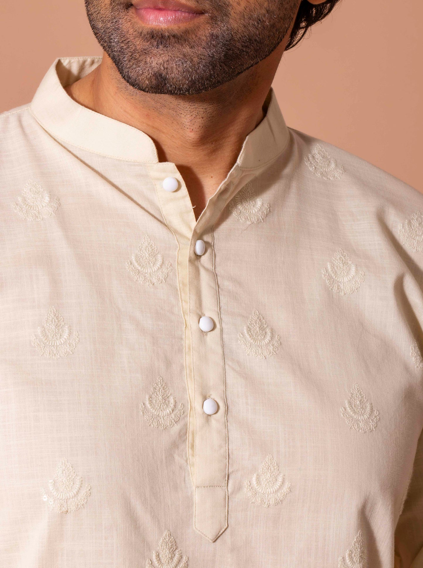 Beige Aqua Sequence Kurta