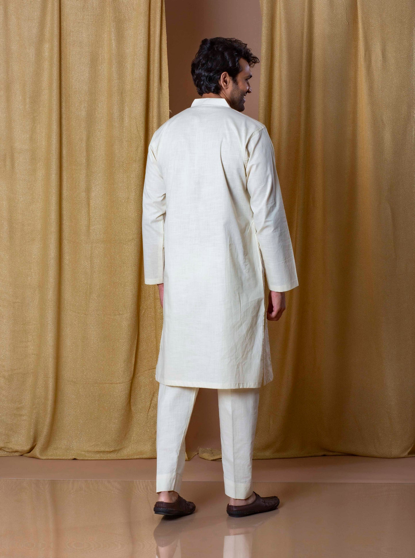 Beige Regal Mirror Kurta