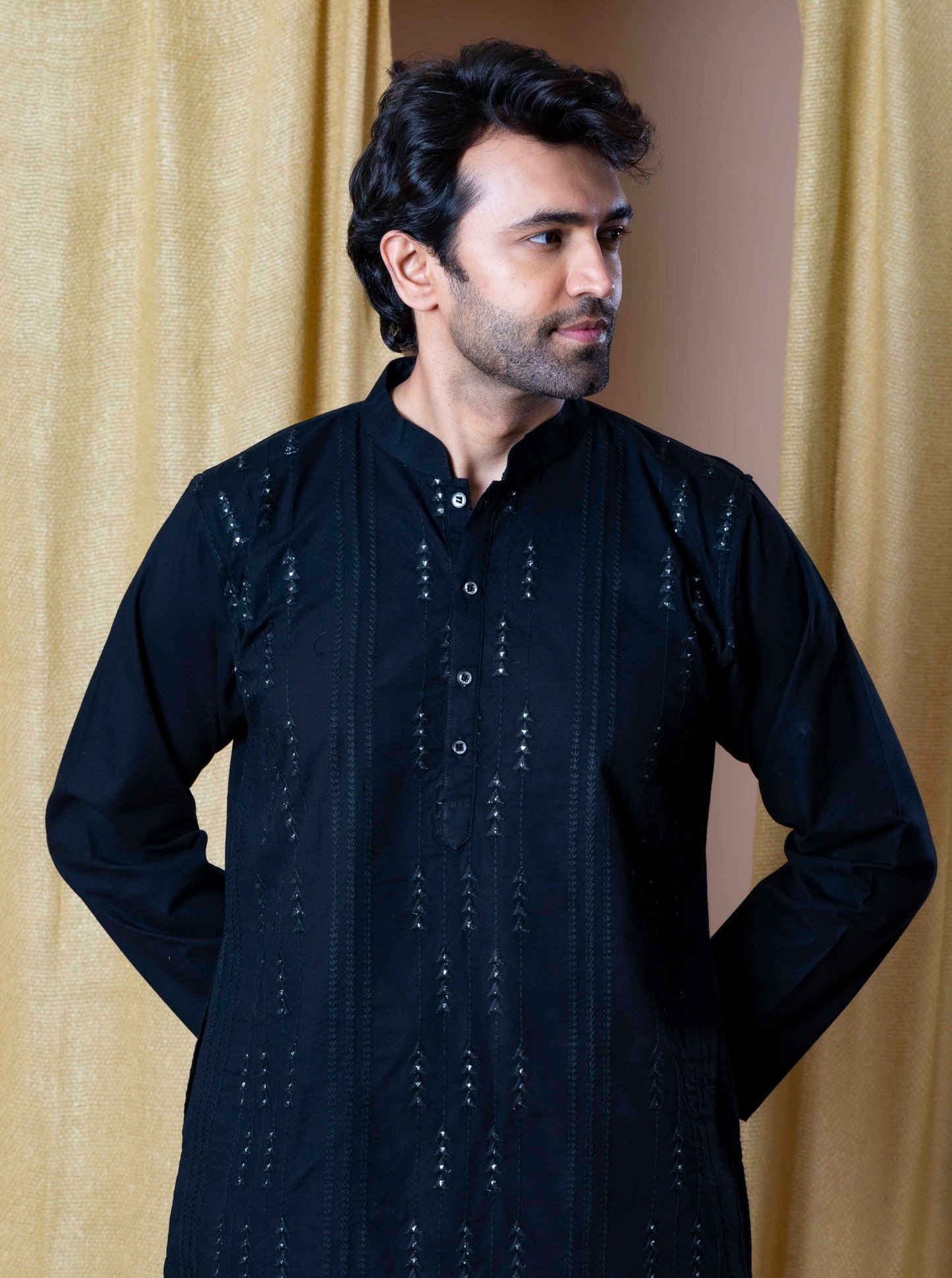 Black Regal Mirror Kurta and pant set
